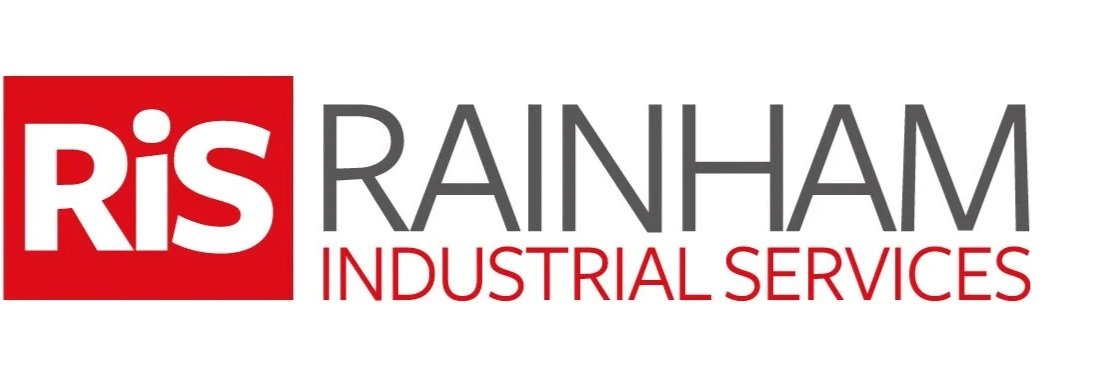 Logo with red square containing white letters 'RiS' and the words 'Rainham Industrial Services' in black and red text.