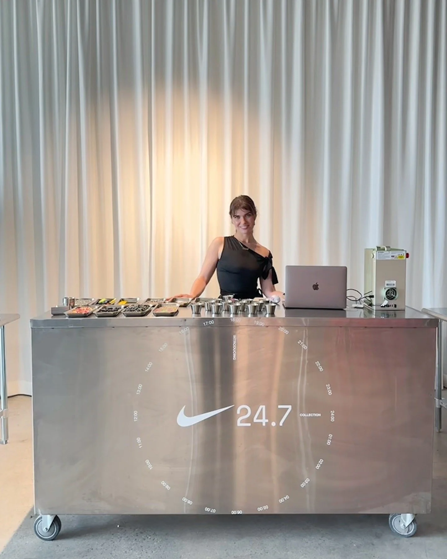 Portable laser engraving station at Nike 24.7 brand activation New York City