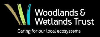 Logo of Woodlands & Wetlands Trust with the tagline 'Caring for our local ecosystems'