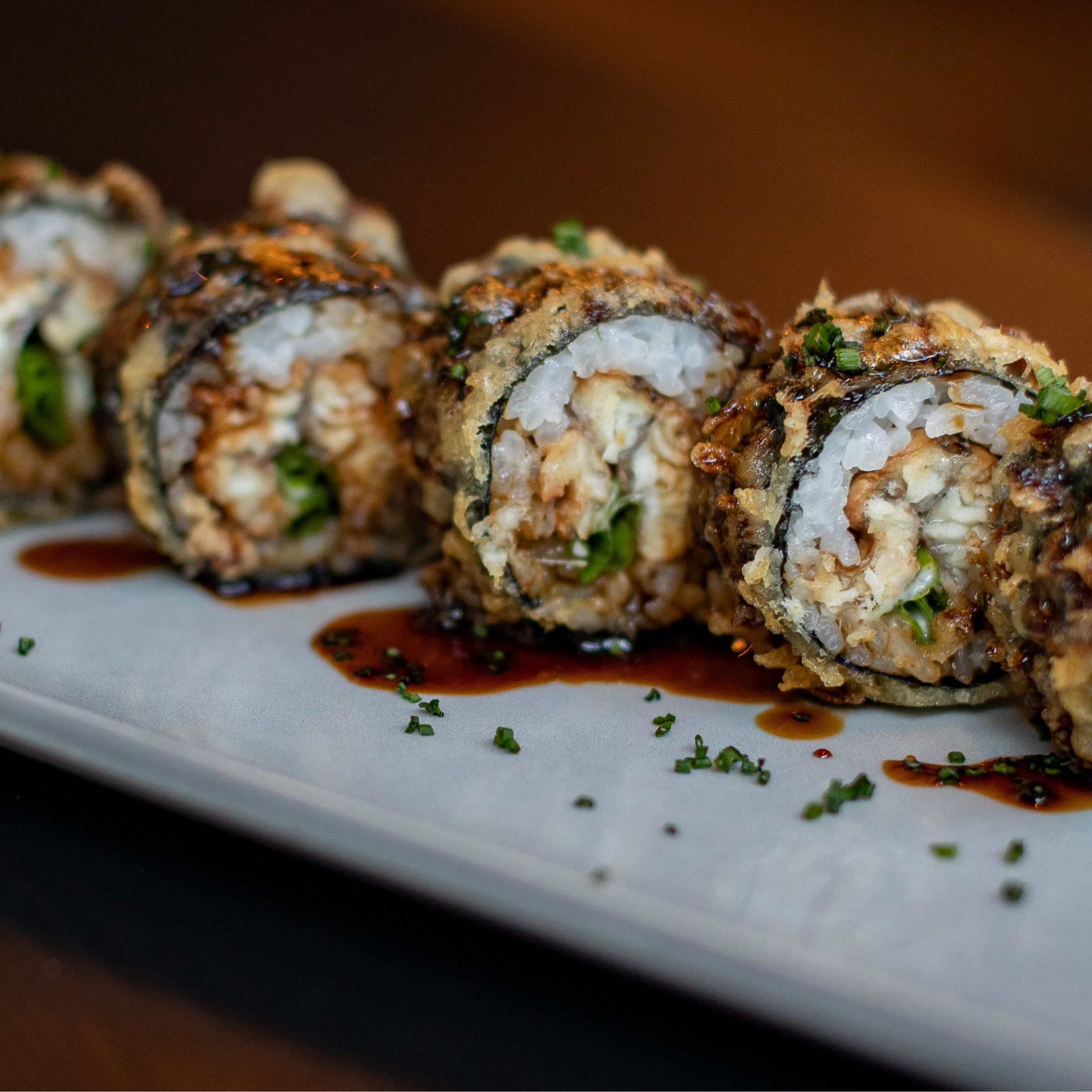 A sushi roll showcasing the favorite restaurants of a realtor who helps prepare your home for sale Columbus
