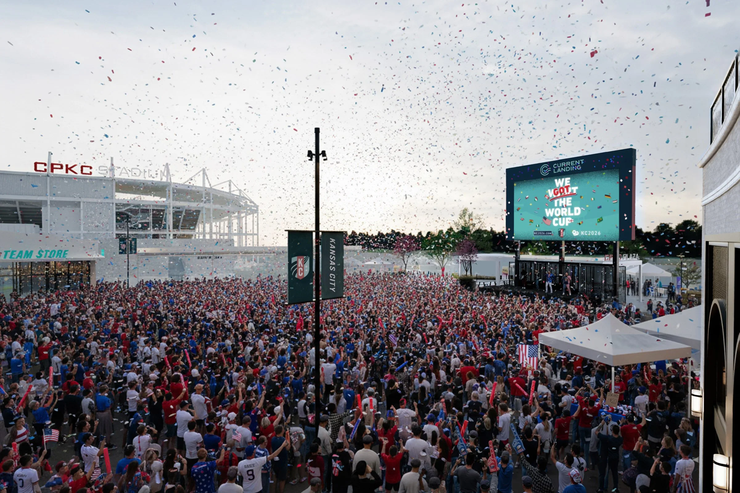 Watch party celebrations at the Town Square
