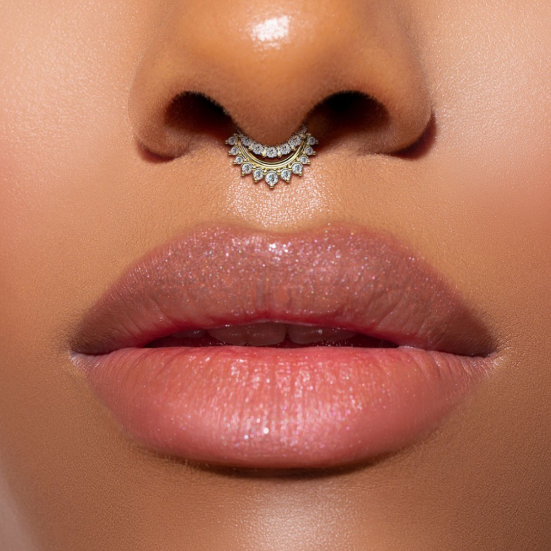 Septum piercing jewelry and placement techniques taught in body piercing school