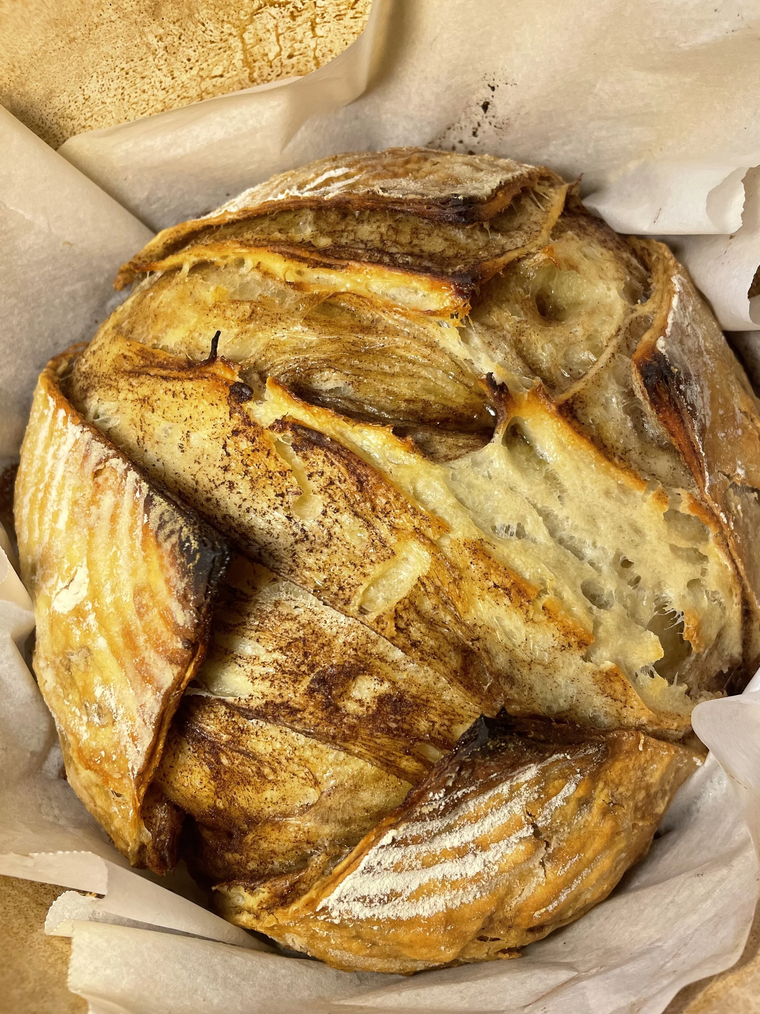 Cinnamon Sugar Croissant Sourdough with Vanilla Glaze