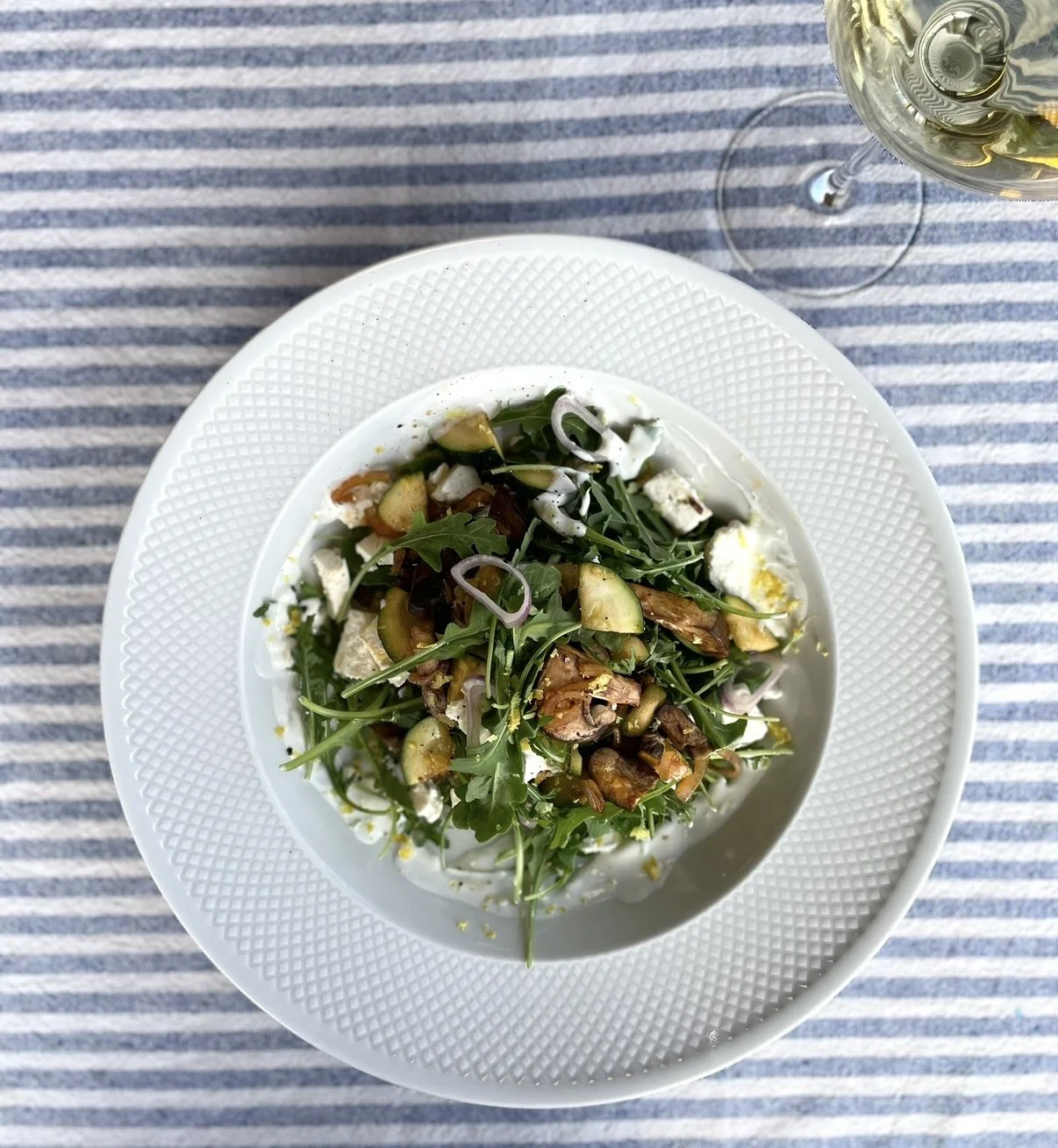 Warm Feta Zucchini Salad