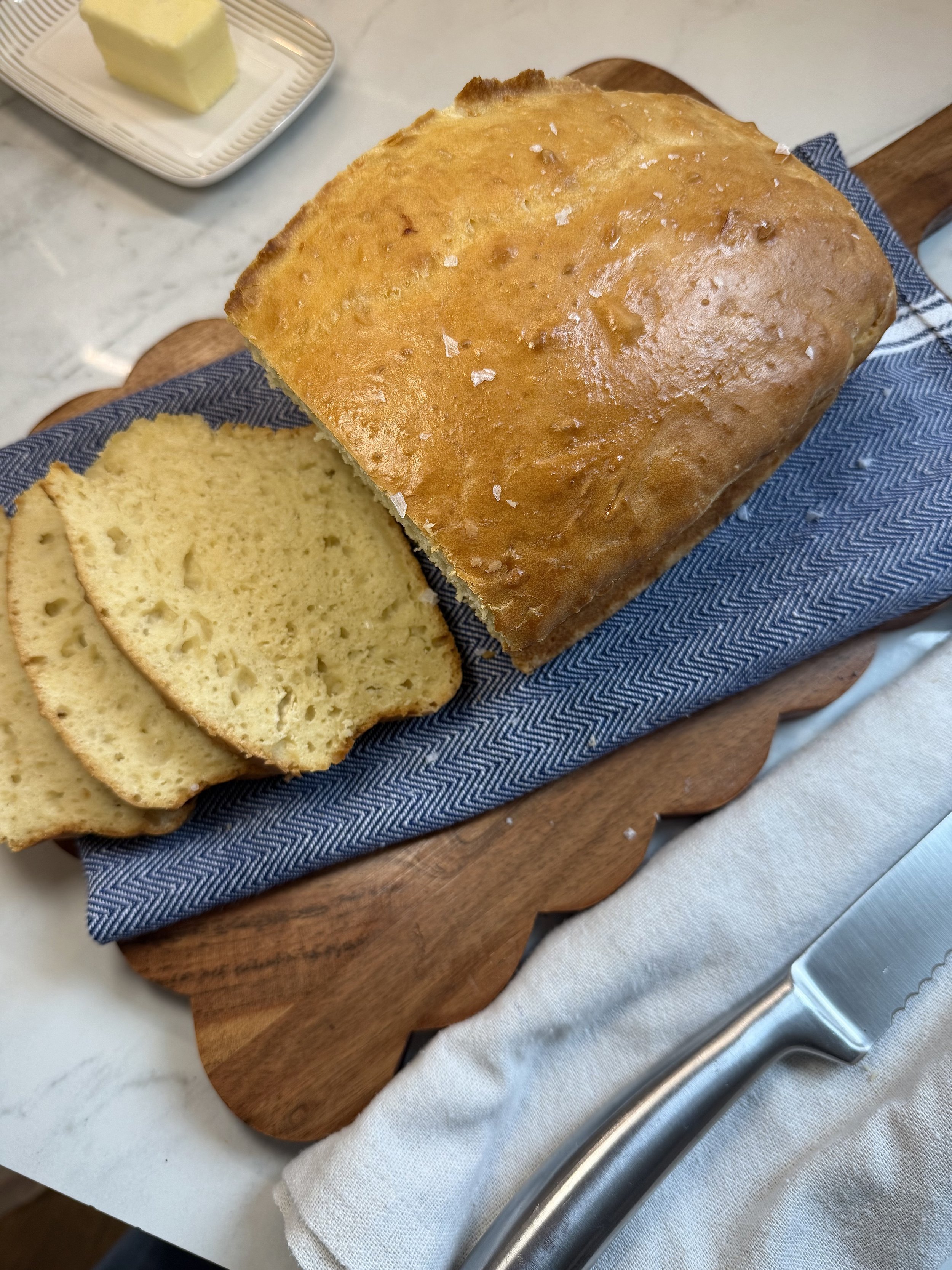 No-knead, HoneySandwich Bread