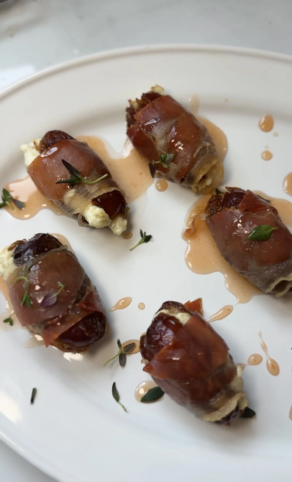 Hot Honey Goat Cheese Stuffed Dates