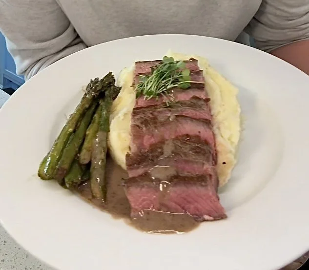 Grass Fed Ribeye and Garlic Mashed Potatoes