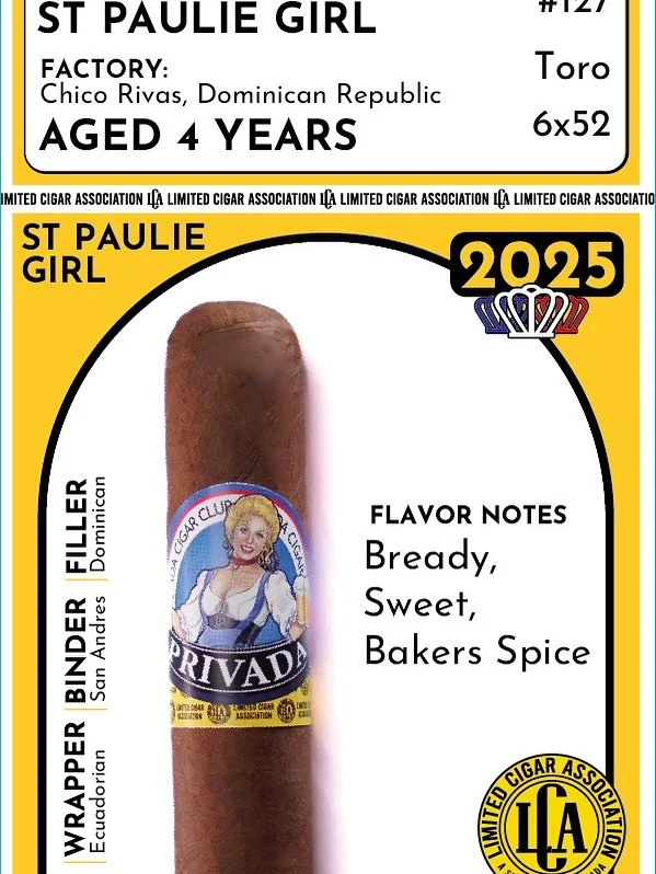 The first Friday of every month @privadacigarclub drops a one off release.  This Friday, grab St. Pauli&rsquo;s Girl and Happy Meal.  Only a limited supply. 
@limitedcigarassociation
@chicorivasfactory
@tabacaleralaperla#weareprivada
#limitedcigarass