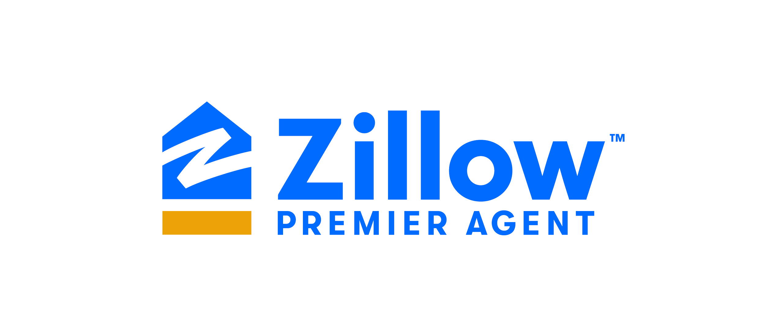 Zillow logo with blue house icon, blue text, and orange accent, plus the words "PREMIER AGENT" underneath.