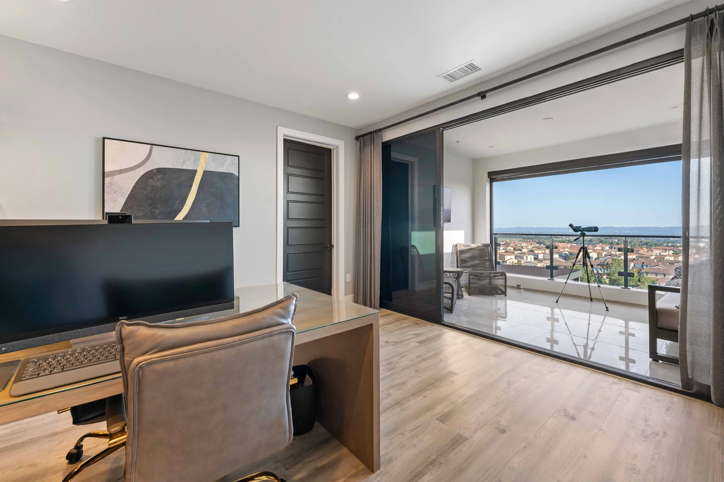 Office with Private Deck Offering City Views