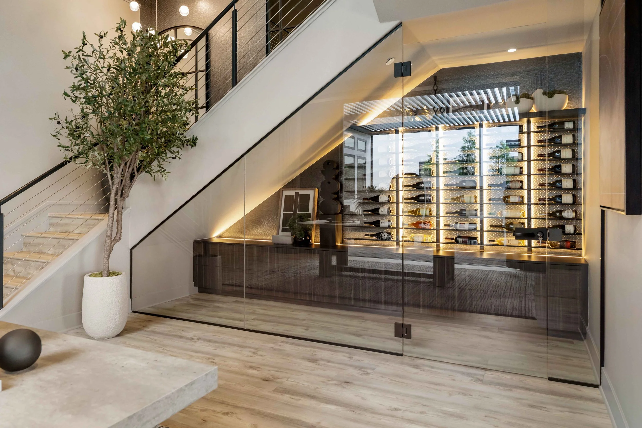 Wine Storage Room Enclosed in Glass
