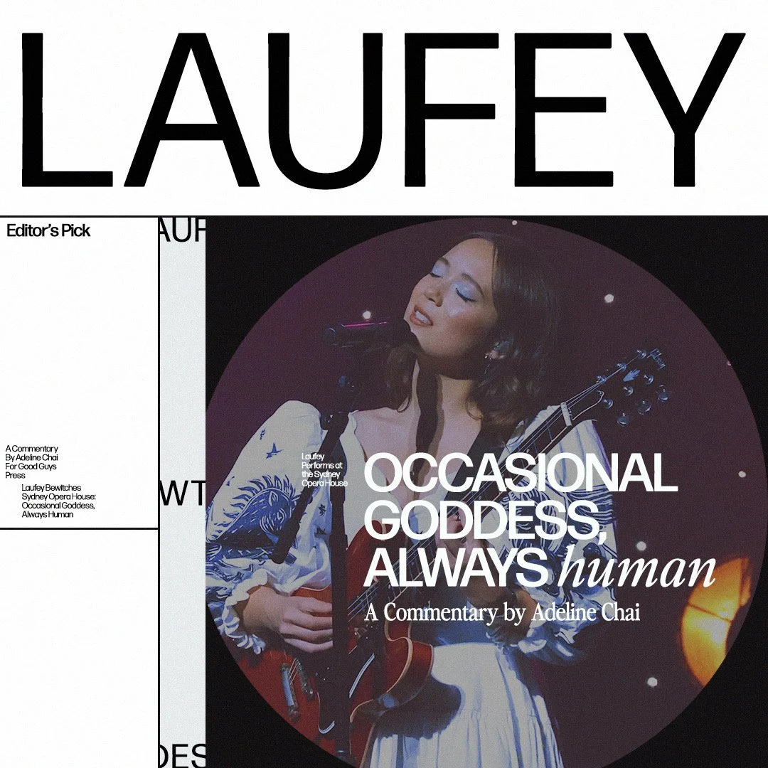 Magazine cover featuring a woman singing and playing guitar