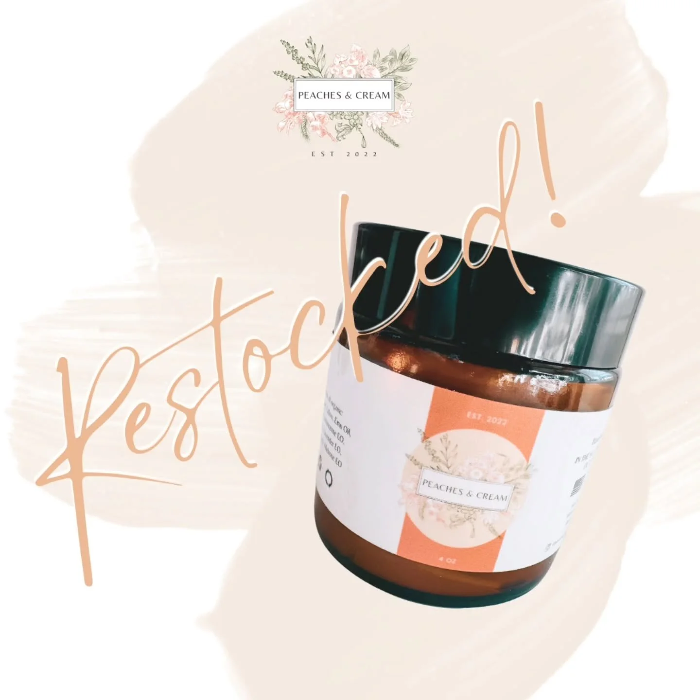 Today is restock day!!! We have both the Peaches &amp; Cream moisturizer (shown) and the Peaches &amp; Dream baby lotion. 
.
To order send us a DM and we'll be able to ship it to you this week!