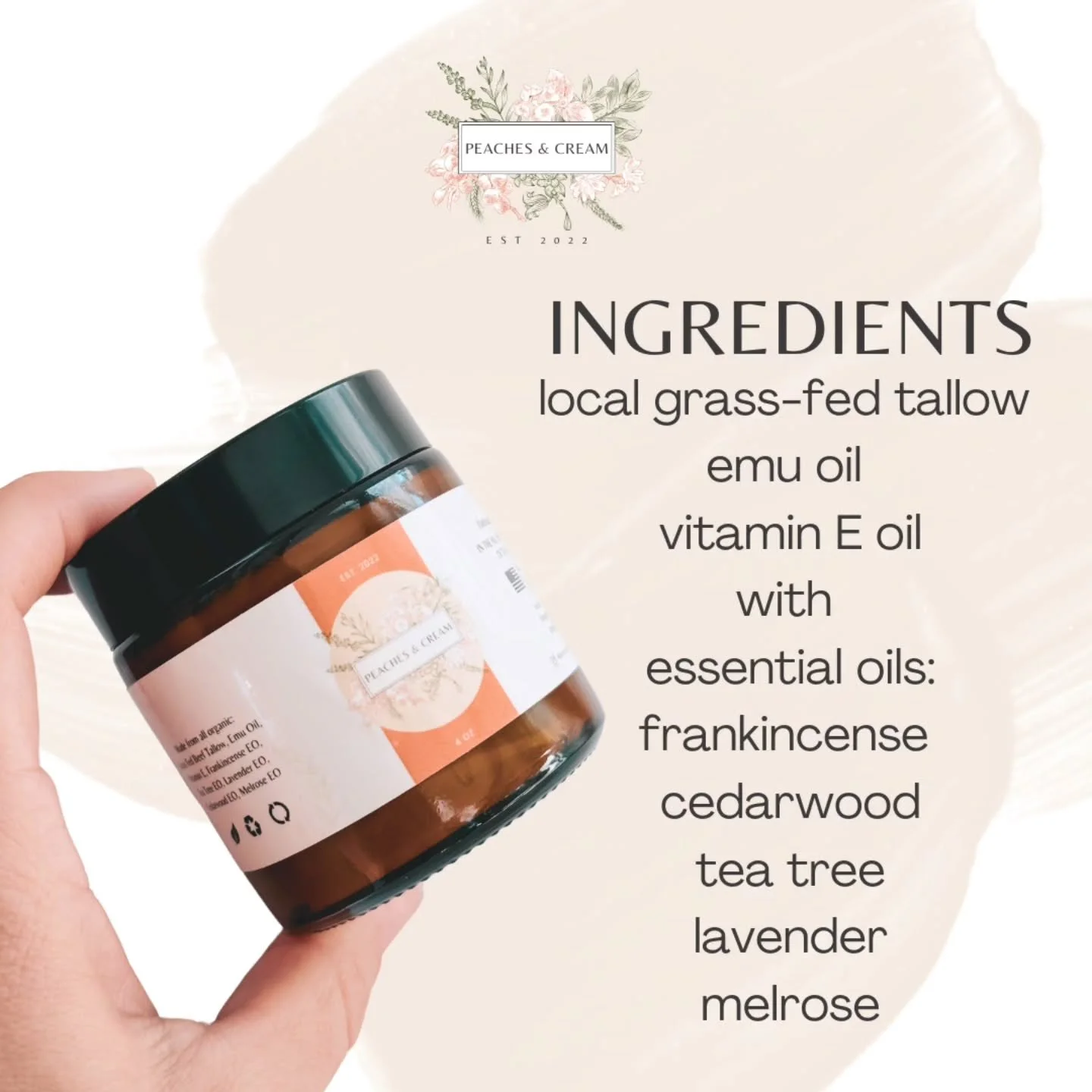 Peaches &amp; Cream is packed with dense nutrients that our skin needs as well as antioxidants to help protect against further damage.