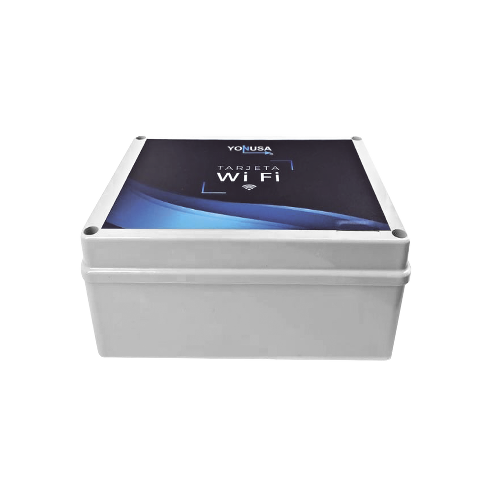 Modulo WIFI LITE con gabinete para uso en Energizadores YONUSA / Aplicación sin costo / Botón de Pánico/ 1 Salida Propósito General