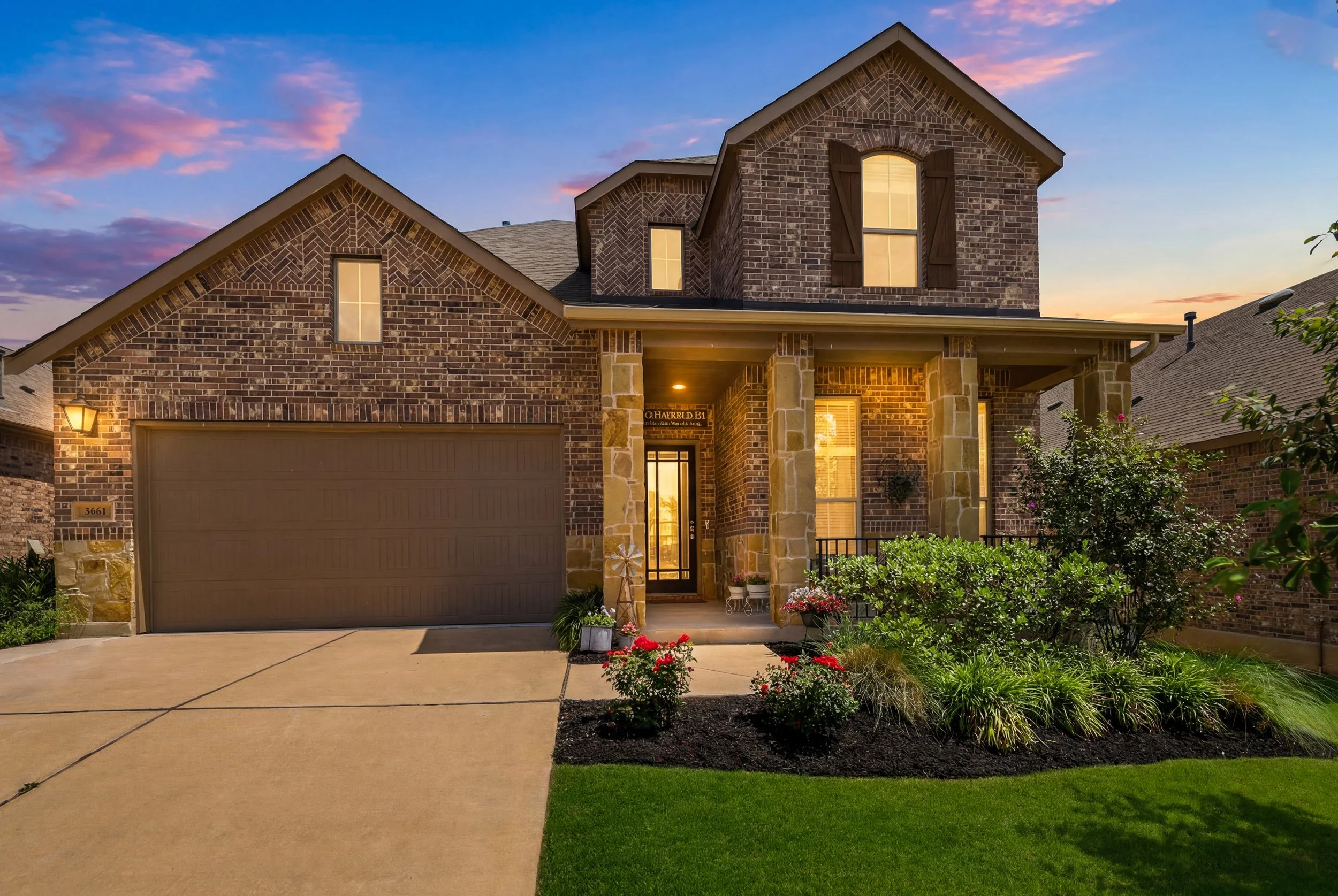 Twilight Exterior-Front Elevation