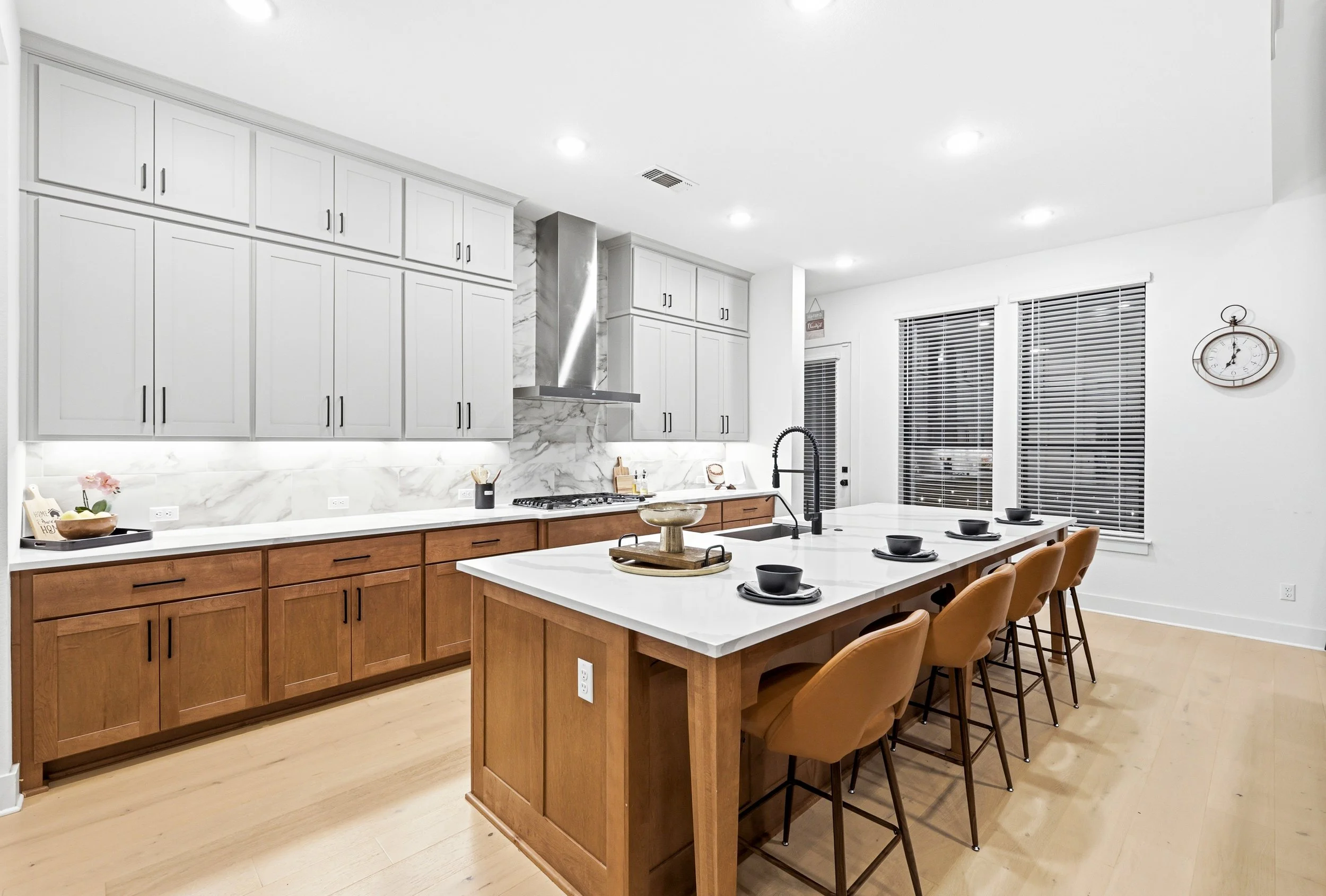 Bright, Modern Kitchen with Oversized Island