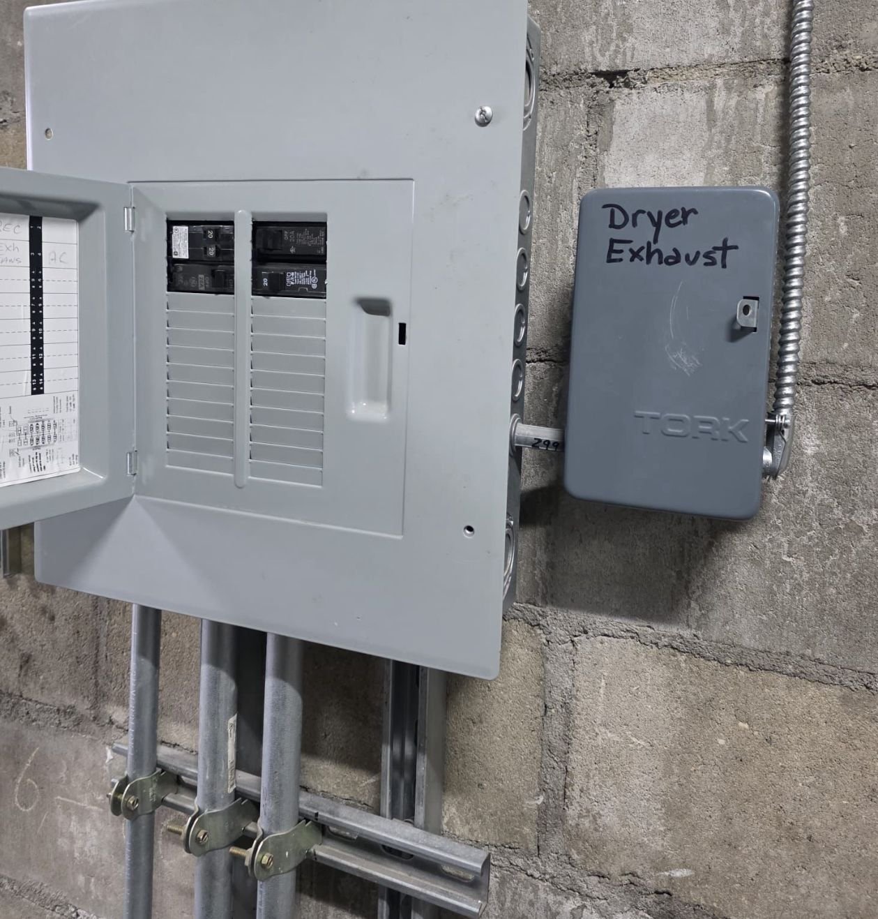 Electrical panel and dryer exhaust maintenance and repair on an NYC building by StoneHaul Maintenance