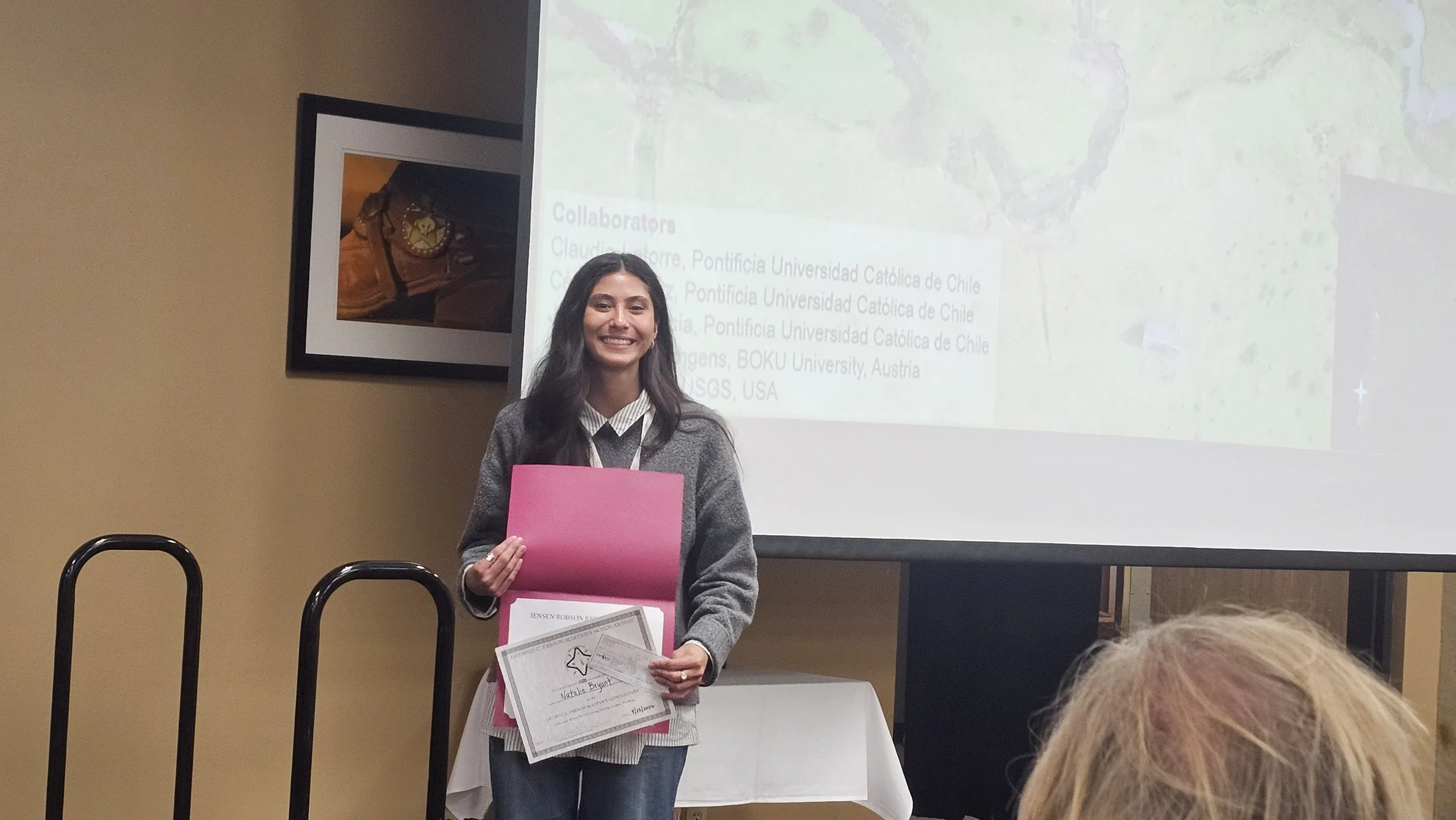Natalie Bryant, recipient of the Jensen Robson Research Grant 
