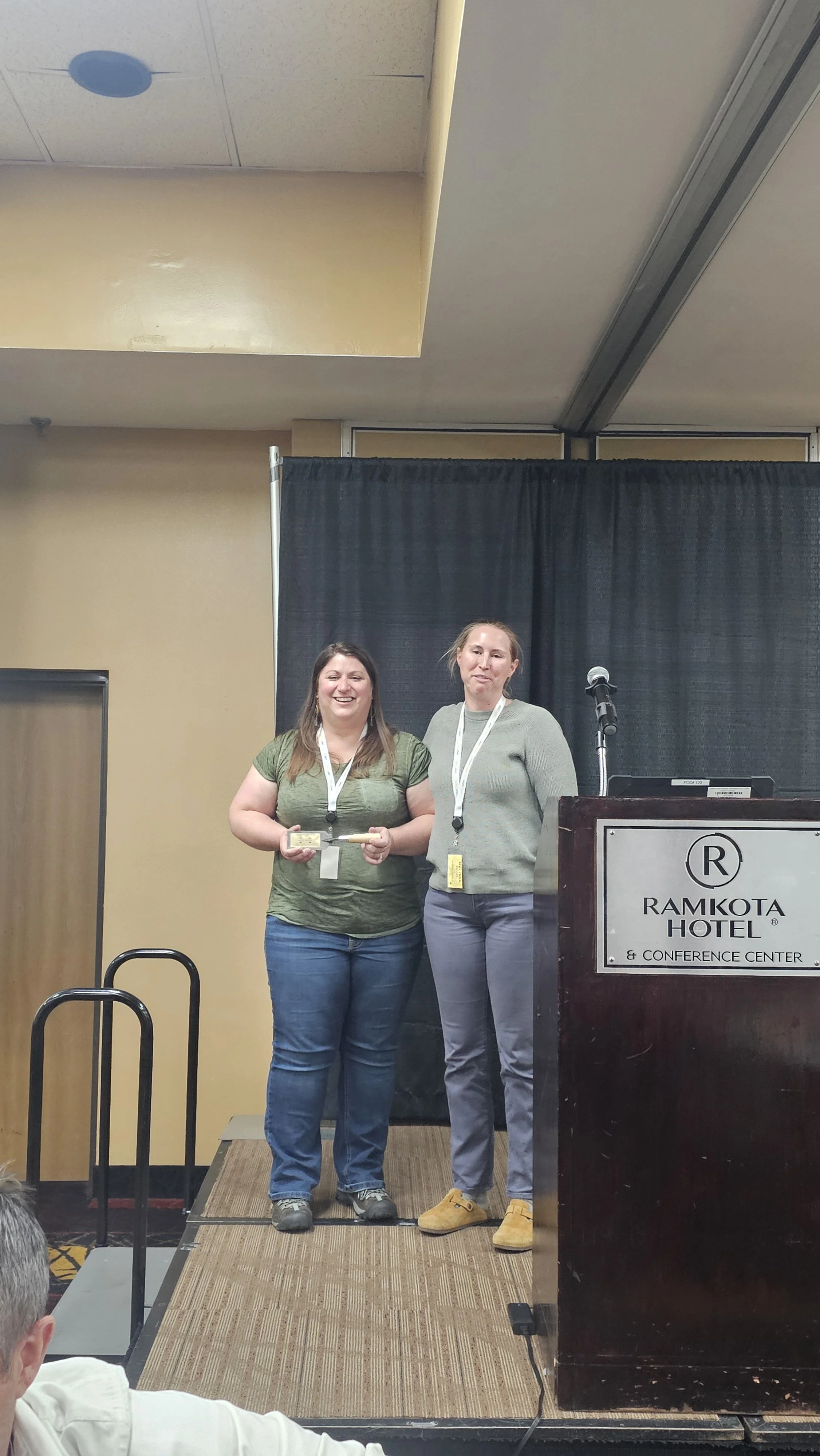 Melissa Benner with Jenny Aiello. Jenny was awarded the Golden Trowel in 2026. 