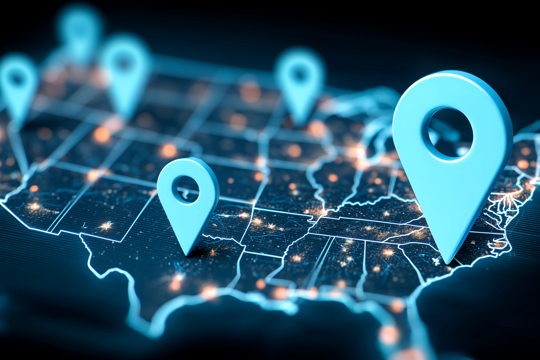 Palletized shipments staged for nationwide distribution and delivery.