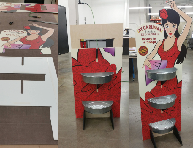 Display production facility manufacturing retail-grade POS displays at scale.