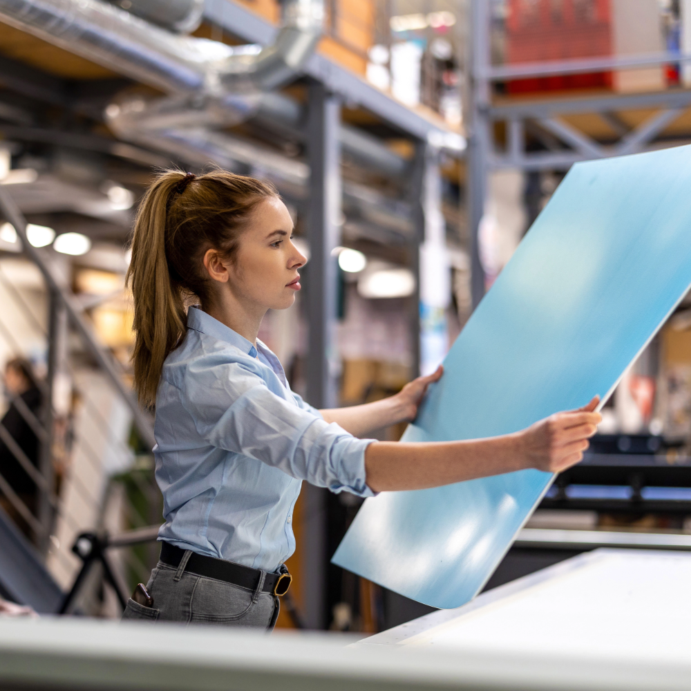 Production management operations coordinating commercial print production, scheduling, and quality assurance.