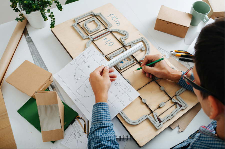 Packaging design workflows creating structural and graphic layouts ready for production and fulfillment.