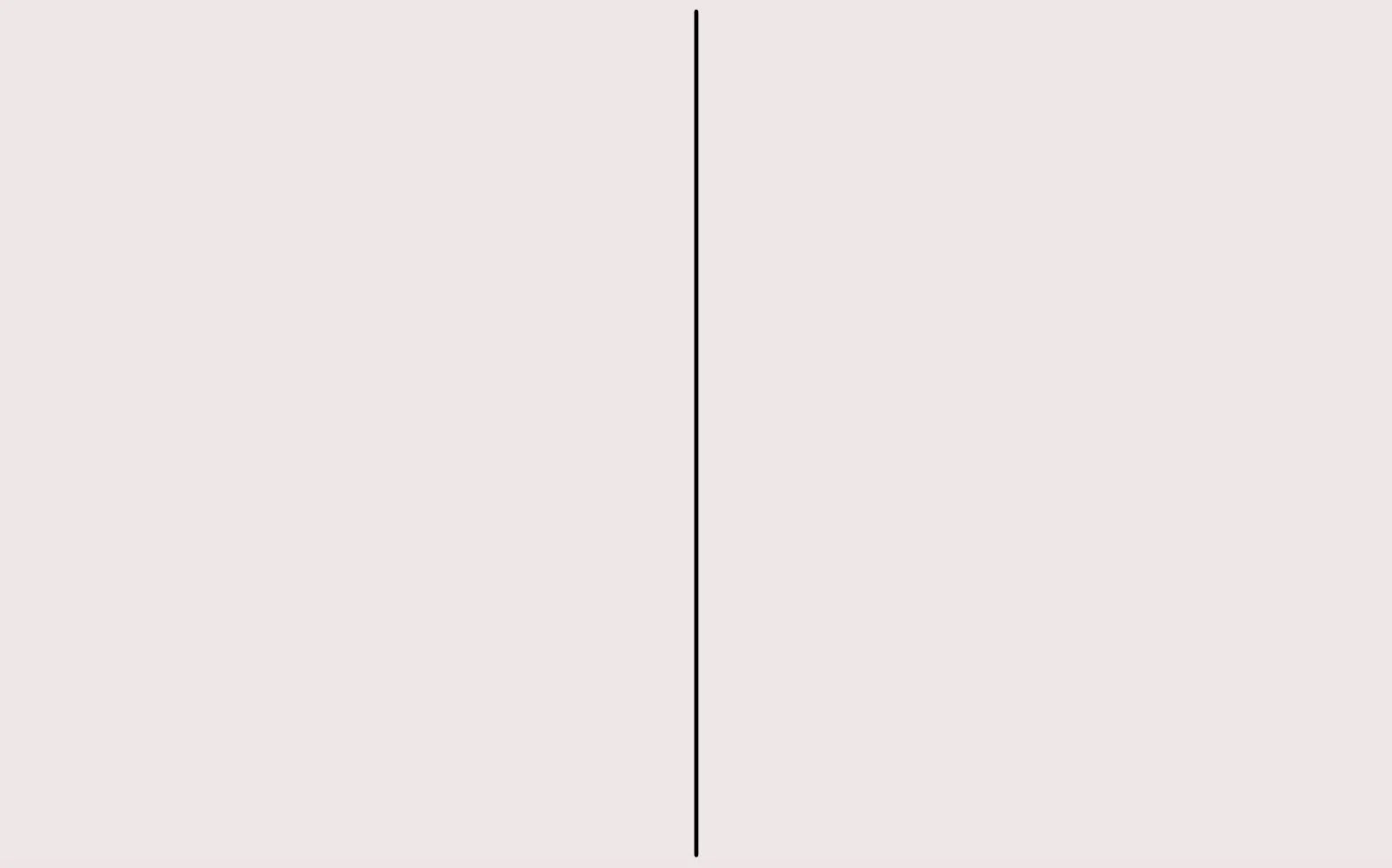 Blank split-screen with a vertical black line dividing the two sides.