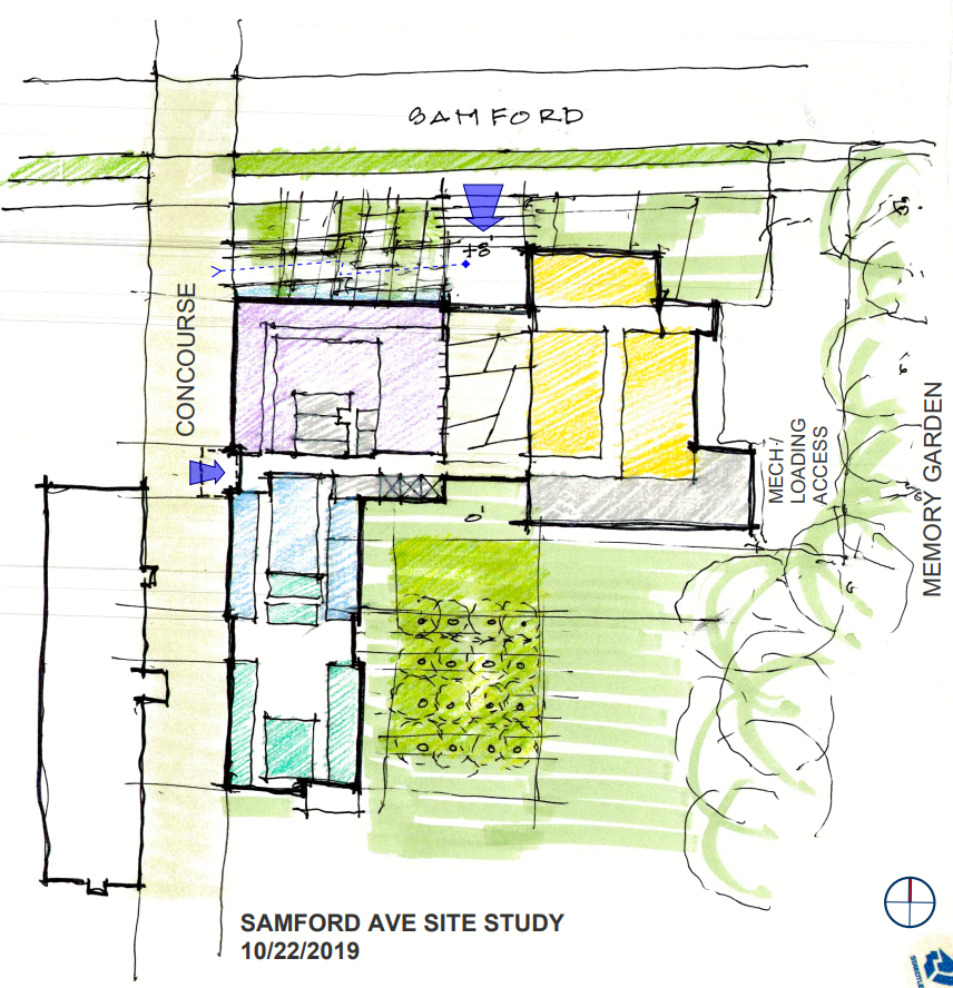 Architect's sketch of building proposal