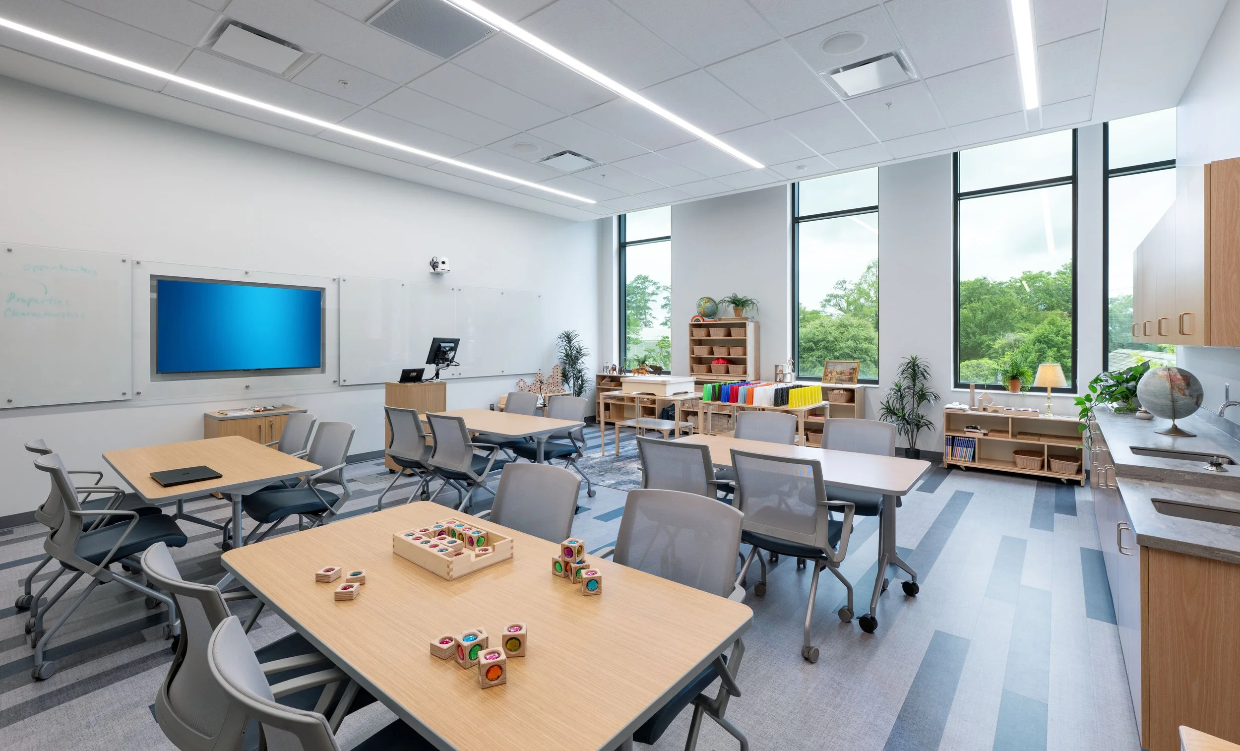 Classroom space inside College of Education building
