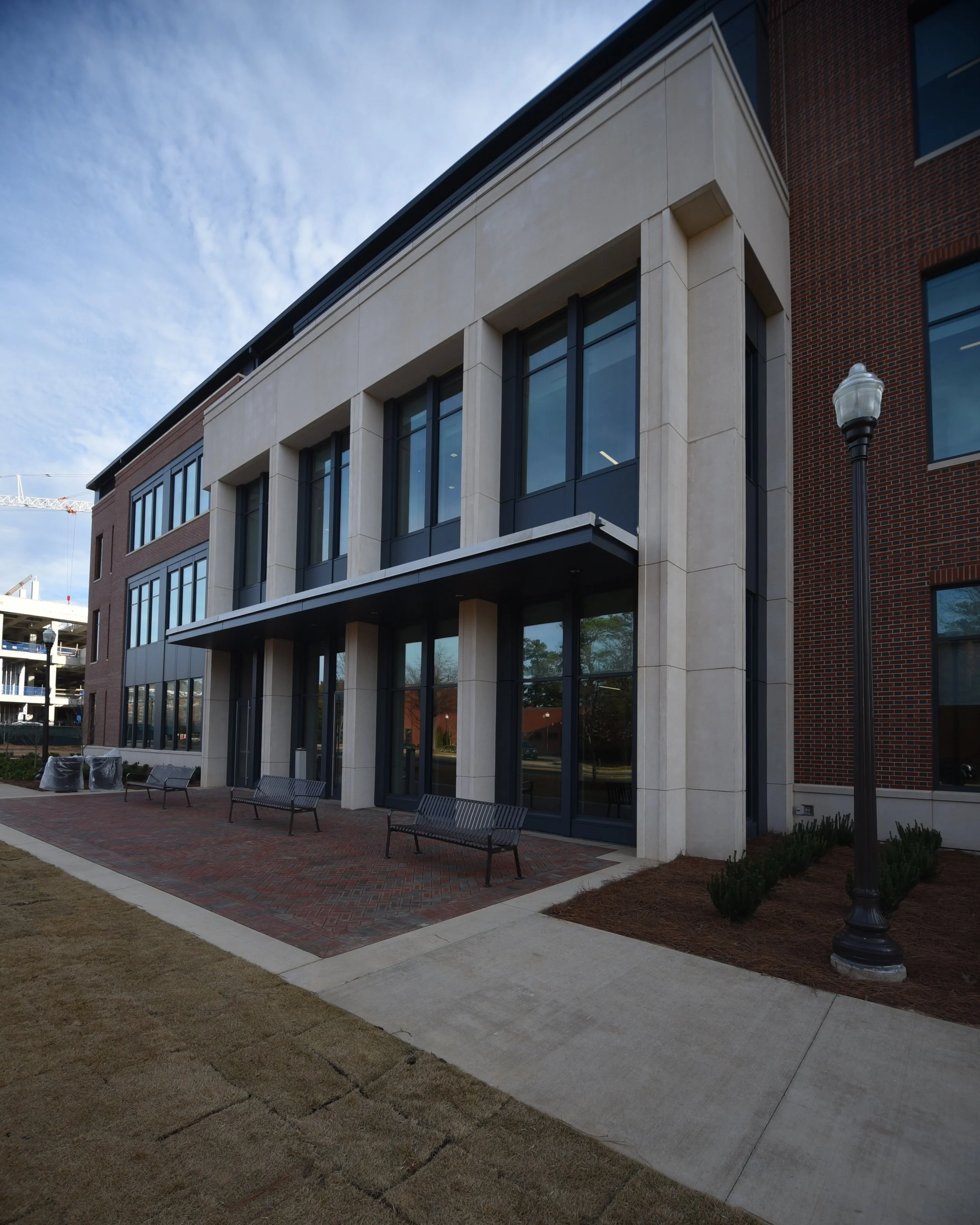 Side doors into Auburn University College of Education building