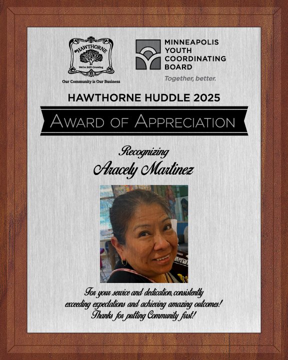 Hawthorne Huddle Honorees are back in April
