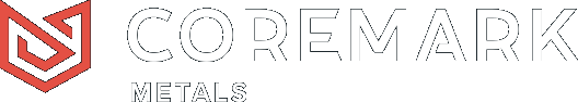 Logo of Coremark Metals with black background and white text