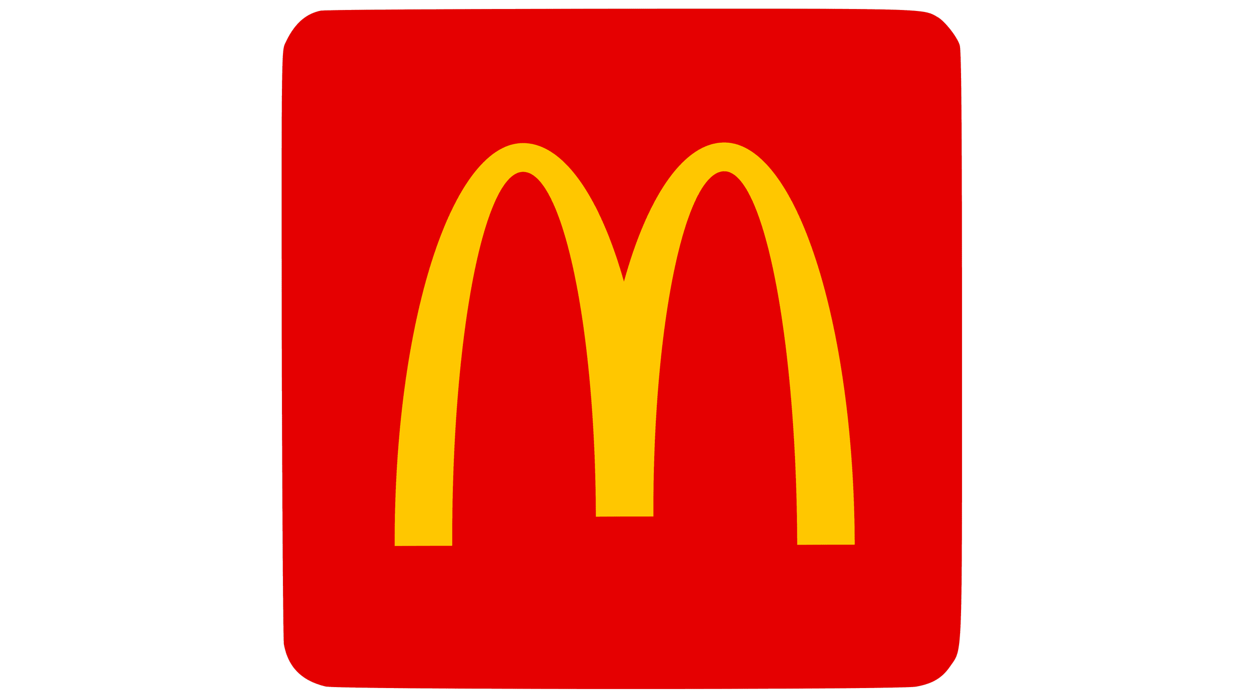 McDonald's logo with yellow 'Golden Arches' on a red square background.
