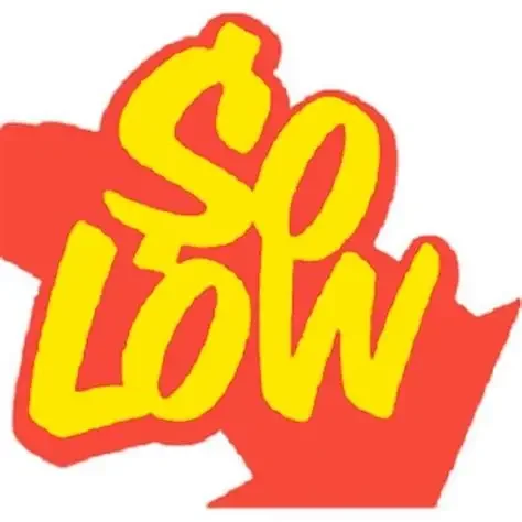 Graphic with the words 'So Low' in yellow, outlined in red, on a red background.