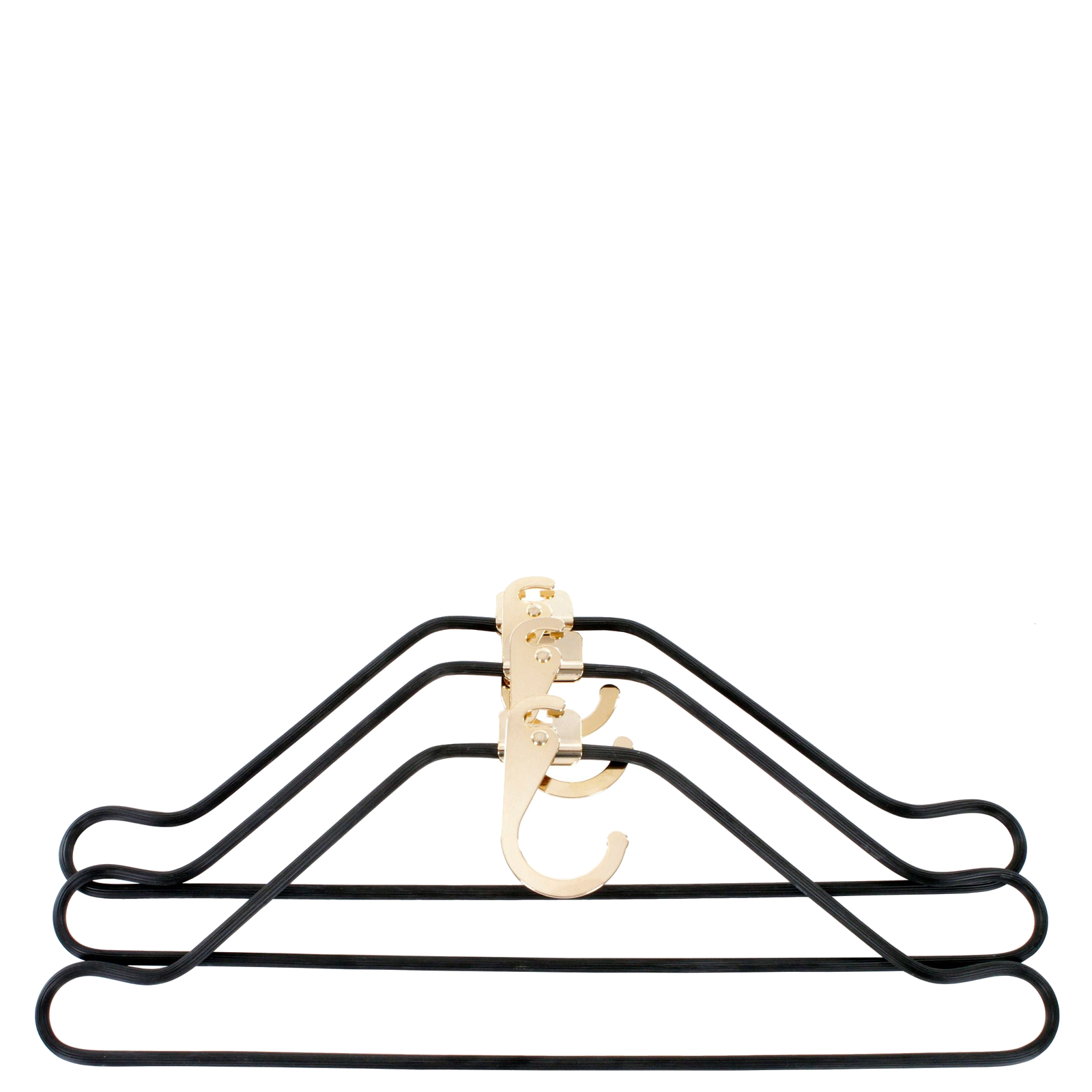 Bric's Suit Hanger Set of 3 in Black/Gold (BAC03651.065), view 1