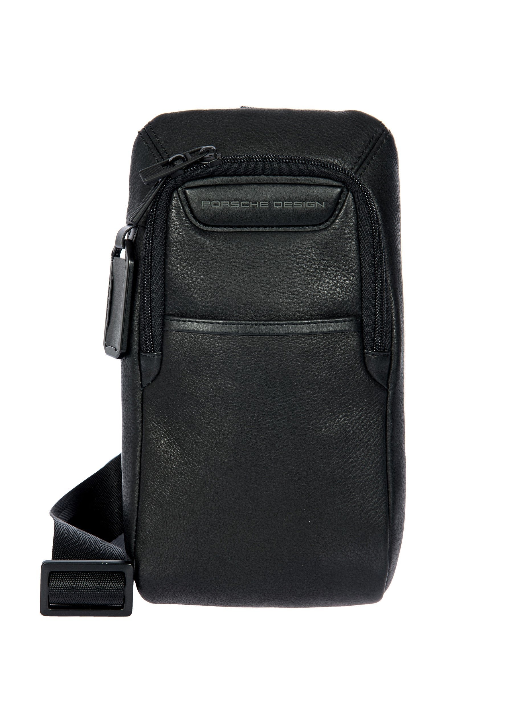 Porsche Design Roadster Leather Evo Crossbody Bag in Black (OLH01538.001), view 1
