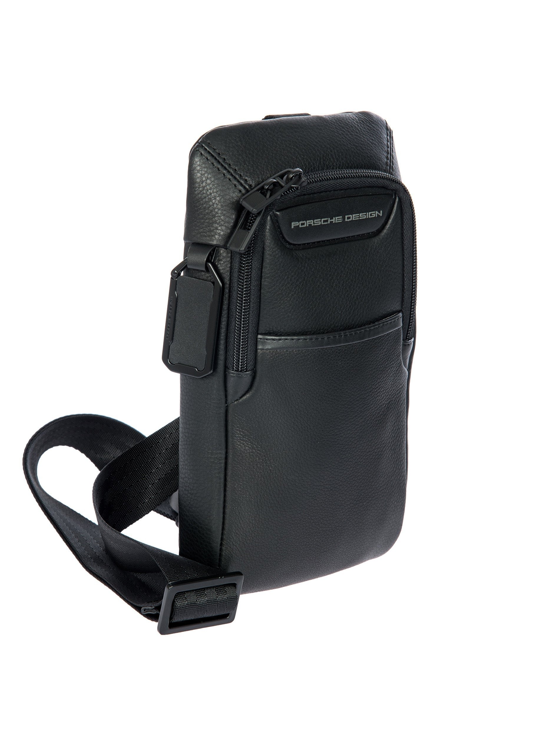 Porsche Design Roadster Leather Evo Crossbody Bag in Black (OLH01538.001), view 2