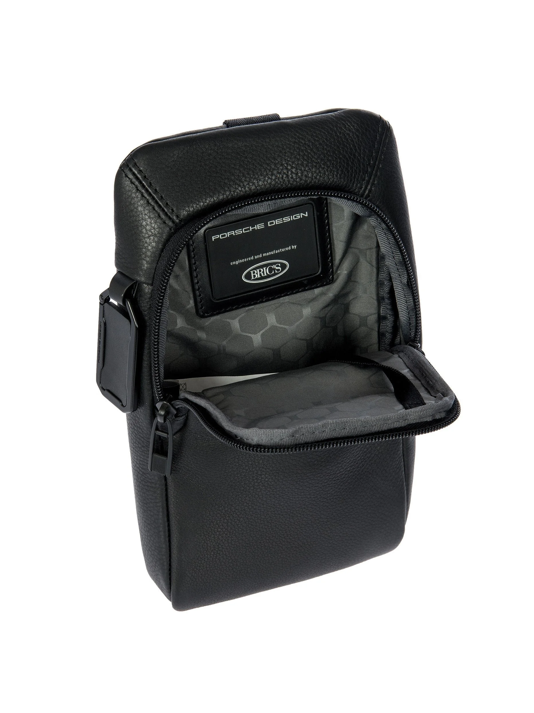 Porsche Design Roadster Leather Evo Crossbody Bag in Black (OLH01538.001), view 5