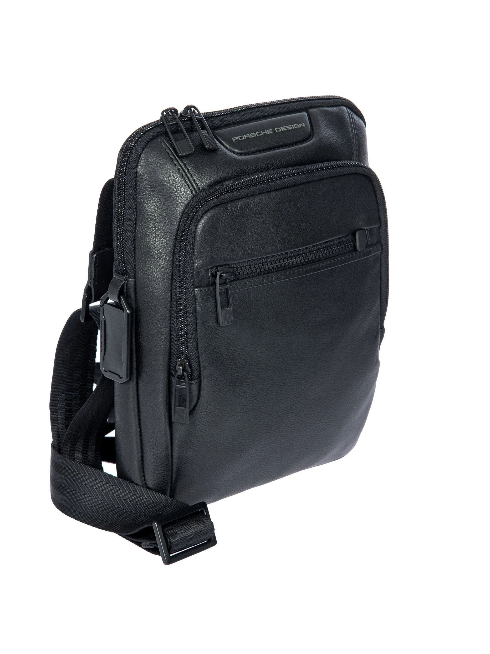 Porsche Design Roadster Leather Evo Shoulder Bag S in Black (OLH01541.001), view 2