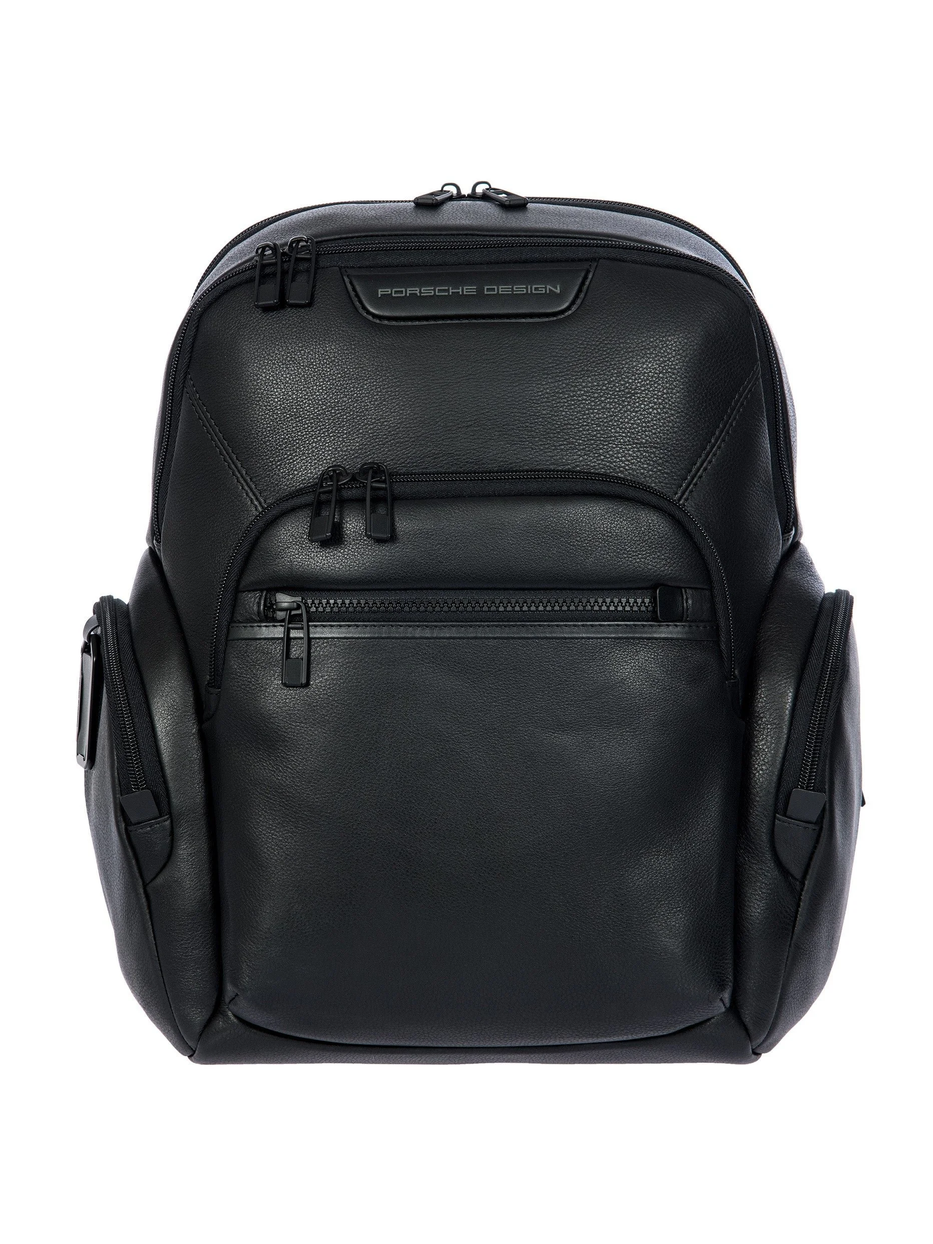 Porsche Design Roadster Leather Evo Backpack S in Black (OLH01631.001), view 1