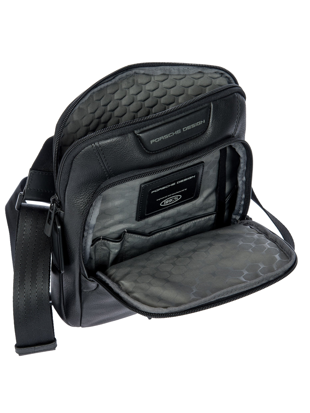 Porsche Design Roadster Leather Evo Shoulder Bag S in Black (OLH01541.001), view 5