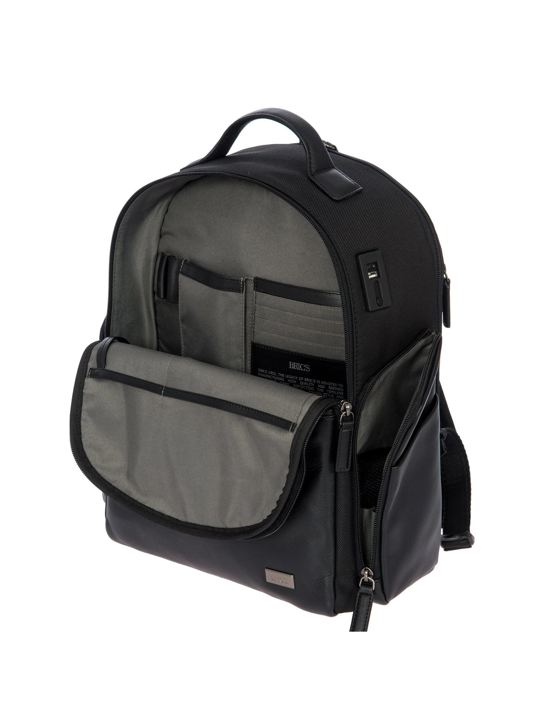 Bric's Monza Business Backpack M in Black/Black (BR207702.909), view 3