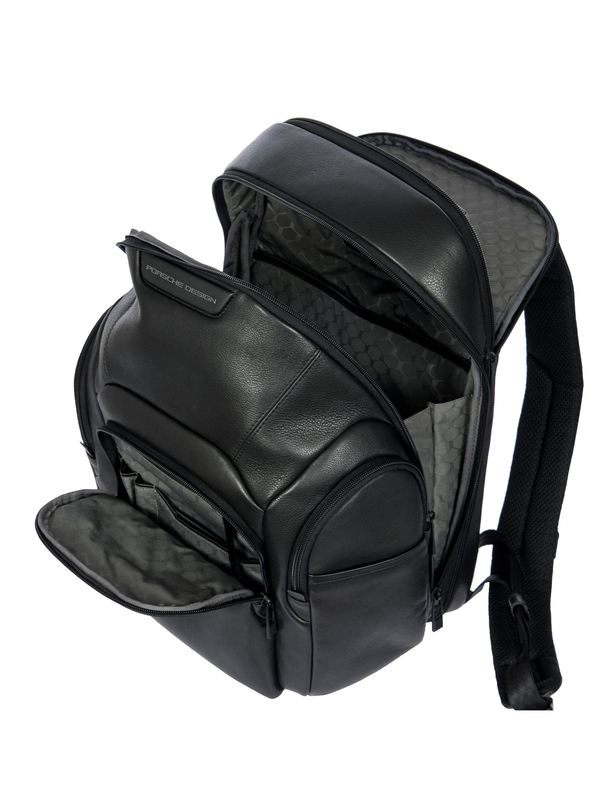 Porsche Design Roadster Leather Evo Backpack M in Black (OLH01632.001), view 5