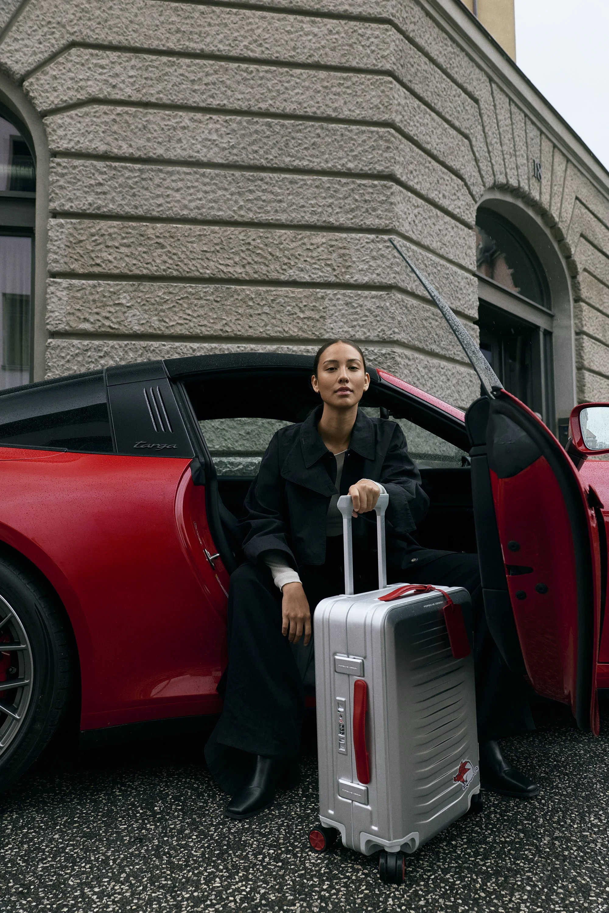 Porsche Design Aluminum Carry On with 911 Targa in Carmine Red