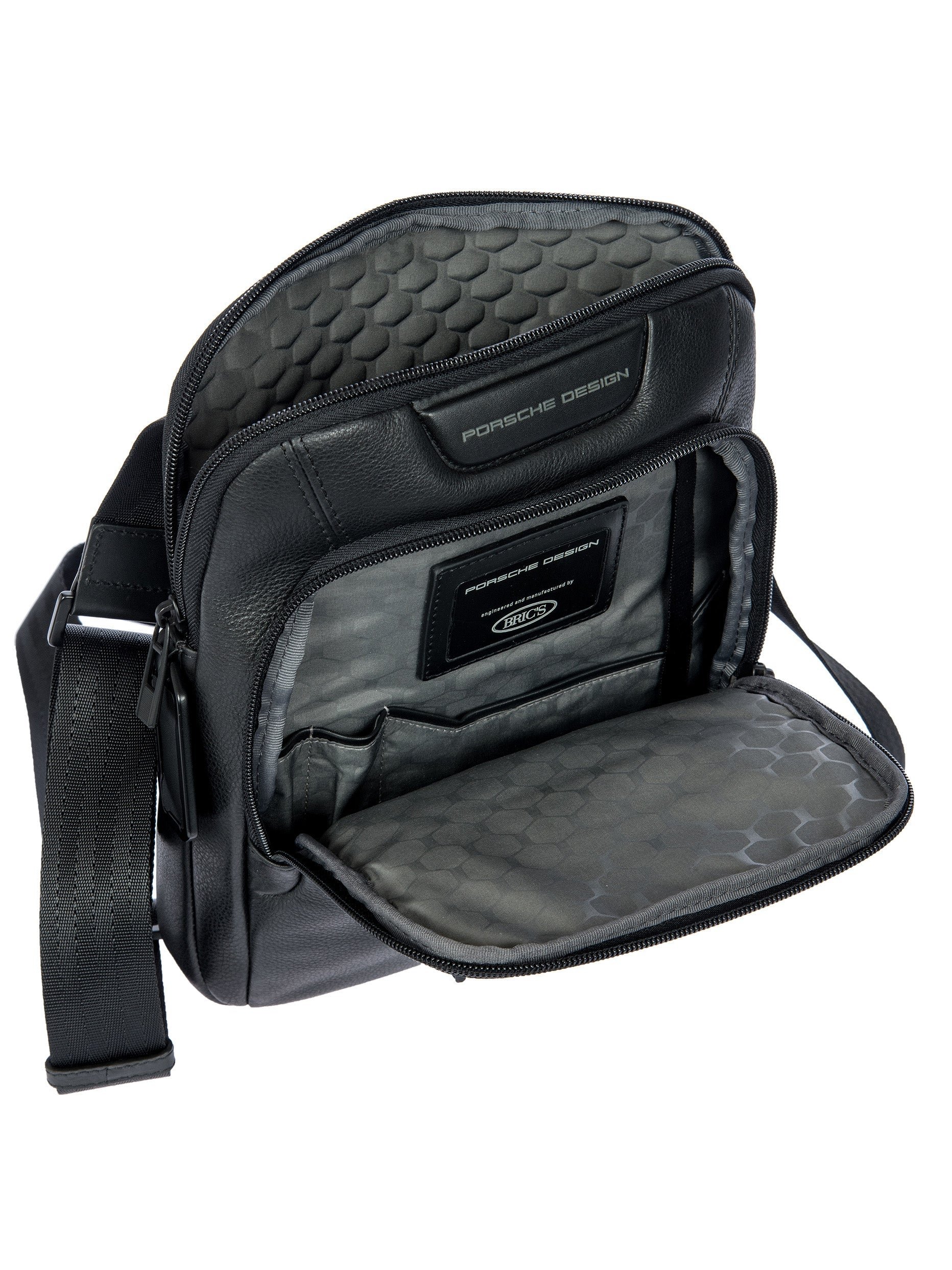 Porsche Design Roadster Leather Evo Shoulder Bag S in Black (OLH01541.001), view 5