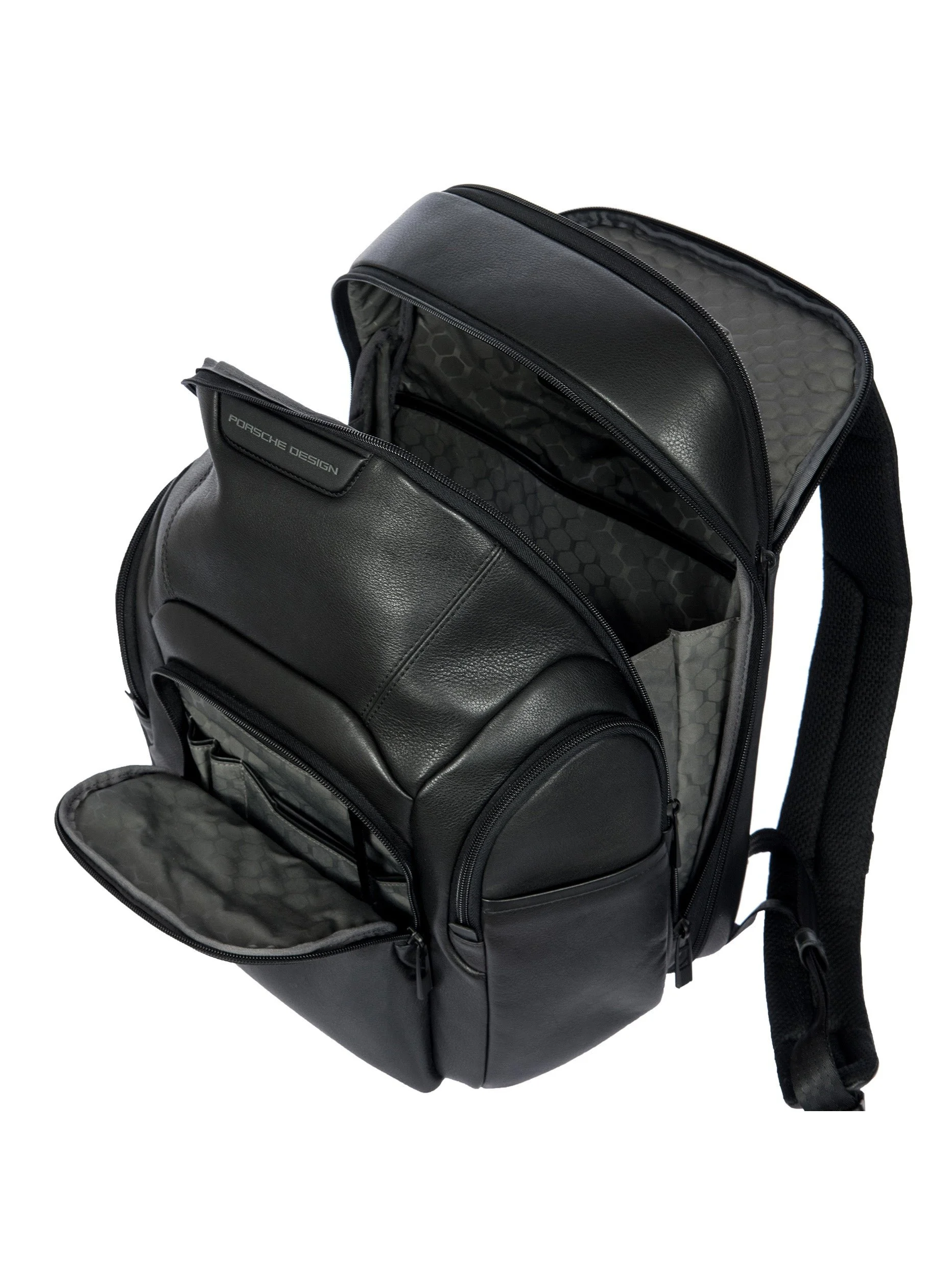 Porsche Design Roadster Leather Evo Backpack M in Black (OLH01632.001), view 5