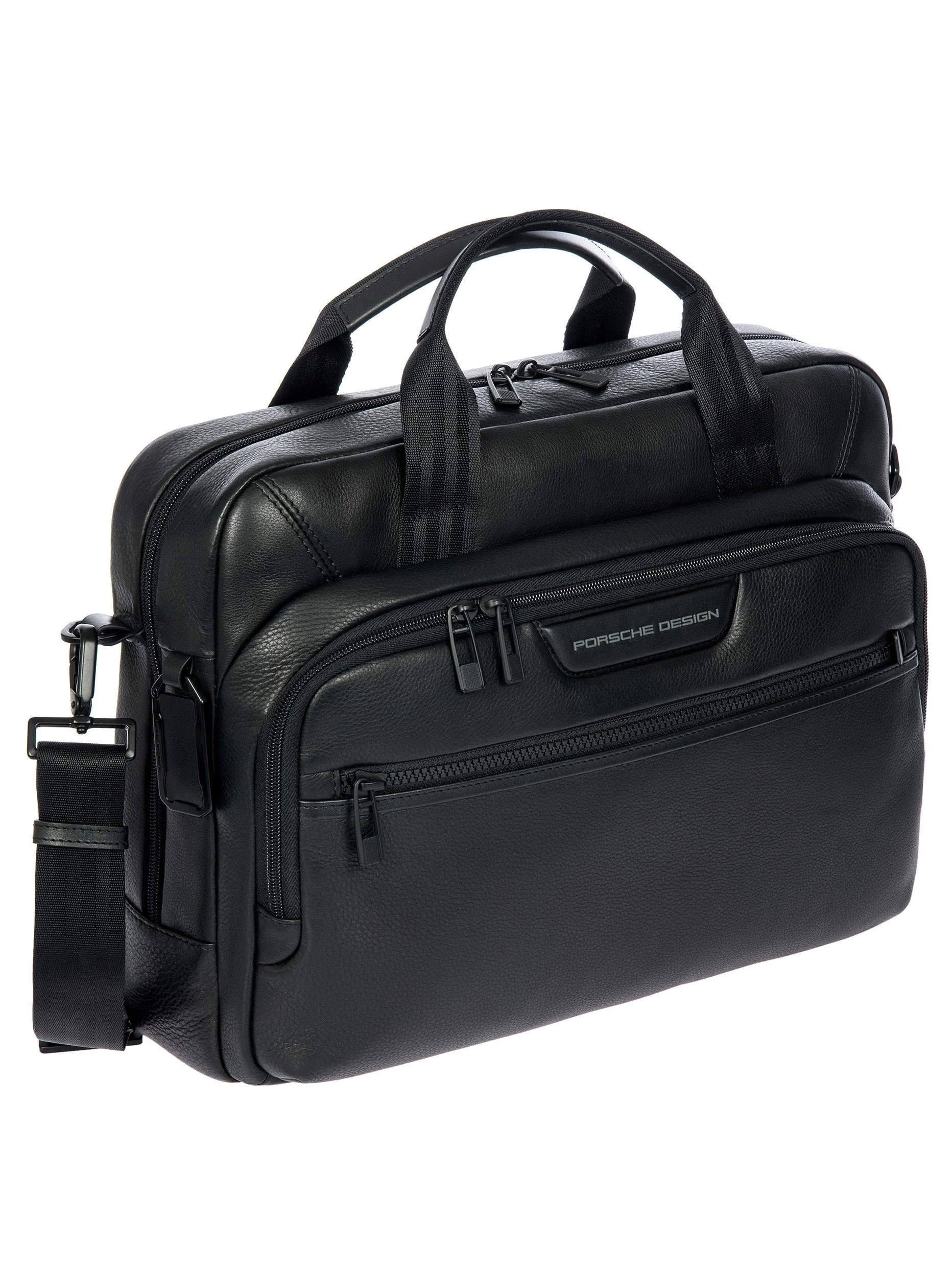 Porsche Design Roadster Leather Evo Briefcase in Black (OLH01554.001), view 2