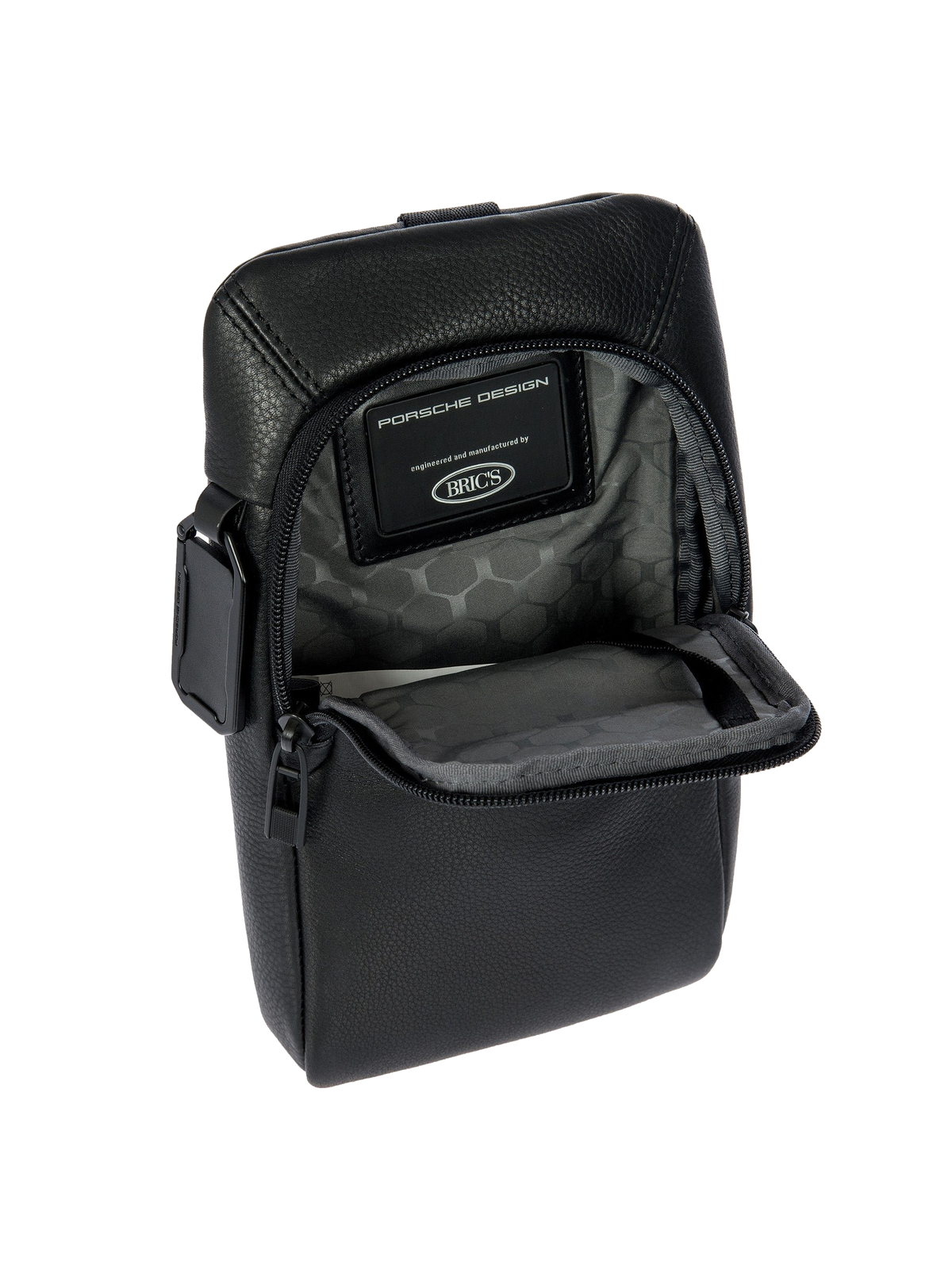 Porsche Design Roadster Leather Evo Crossbody Bag in Black (OLH01538.001), view 5